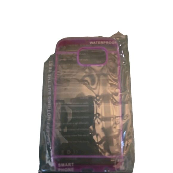 S6 Edge + Clear Purple Trim Case Fitted Case Protector New Sealed Cell Phone - Picture 1 of 5